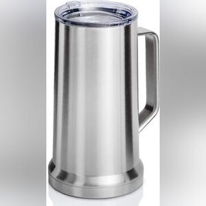XPAC 22 Ounce Beer Stein with Lid and Handle Stainless Steel